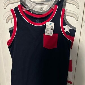 Navy and Red Kids Tank Top
